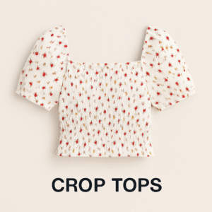 floral printed cotton crop top for women