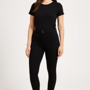 black high waist stretch jeggings for women