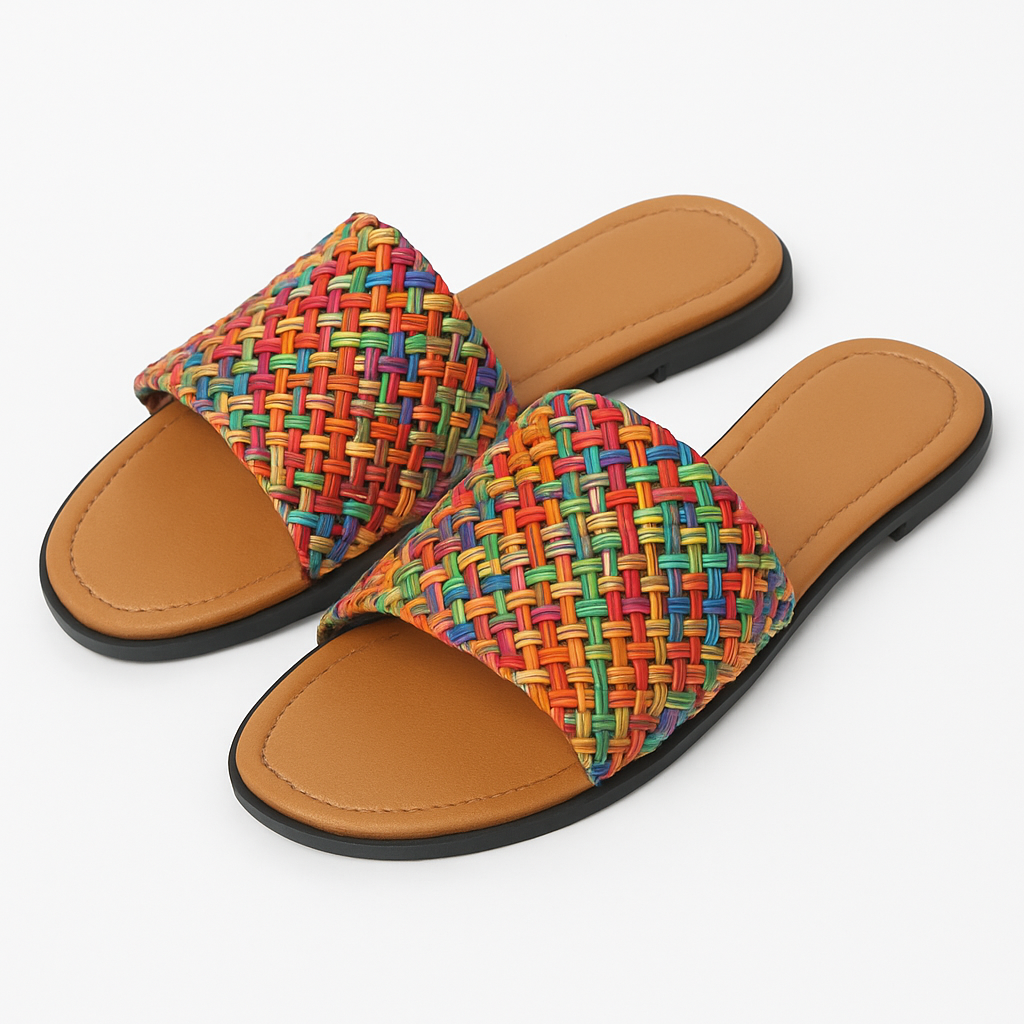 multicolor woven strap casual flat sandals multicolor woven strap casual flat sandals