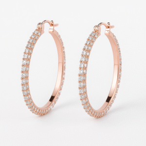 rose gold crystal hoop earrings for women