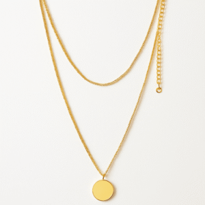 elegant gold plated layered pendant necklace for women